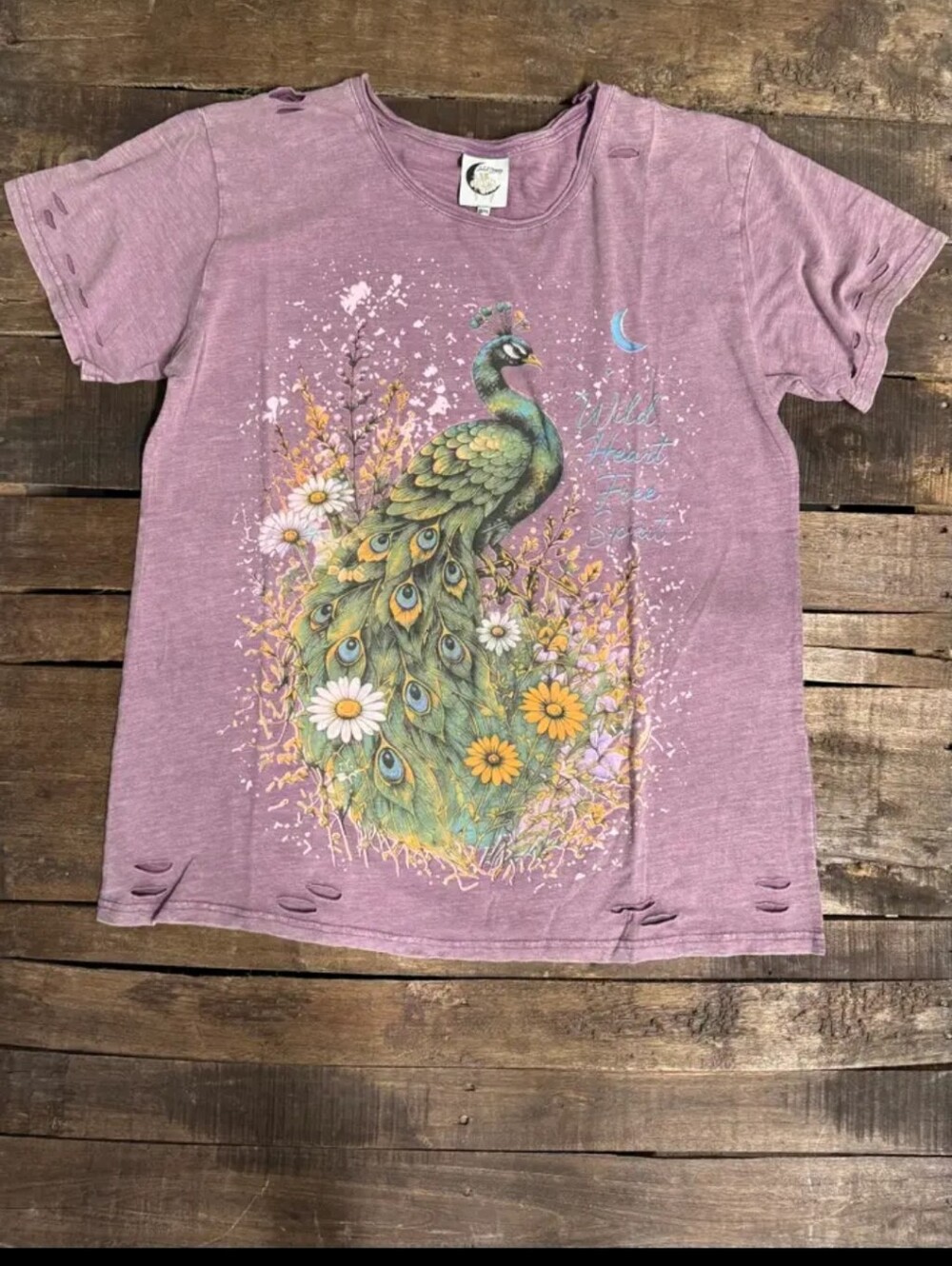 #2042 Jaded Gypsy Soft Journey Tee - Royal Feathers